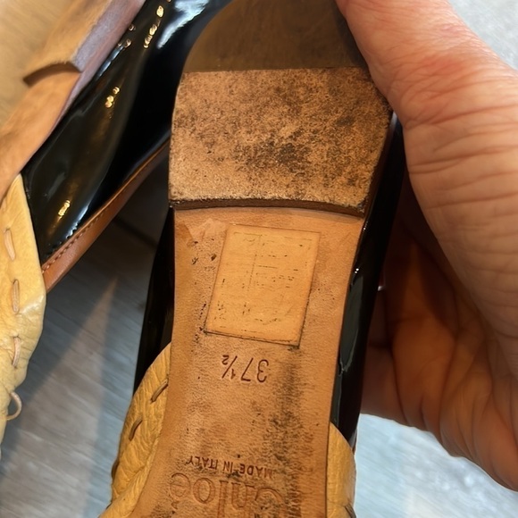 CHLOE Authentic Leather Two Tone Bow Ballerina Slippers Size 37.5 / 6.5 - Picture 9 of 12